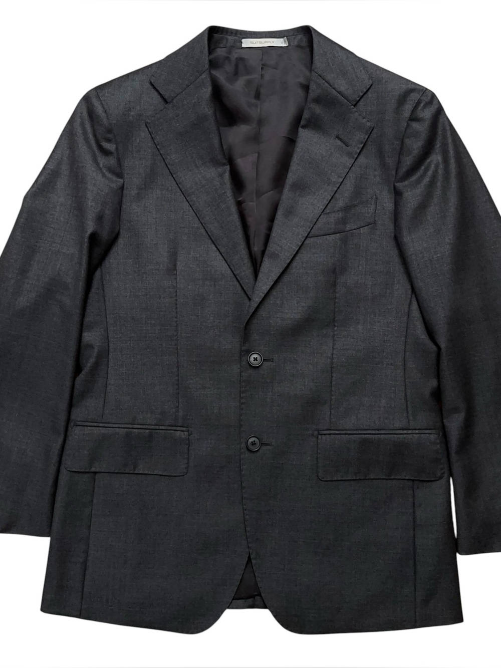 Suitsupply Blazer Jacket 36R Havana Flap Wool Slim Vitale Barberis Canonico Gray